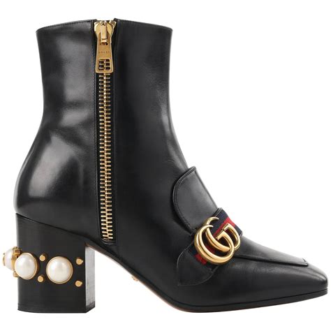 gucci black men rubber boots|gucci heeled ankle boots.